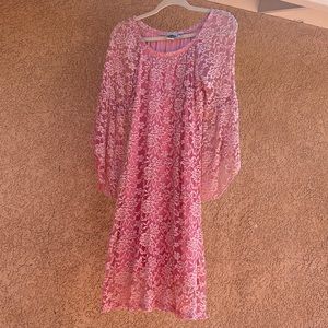 Pink Floral Lace Dress